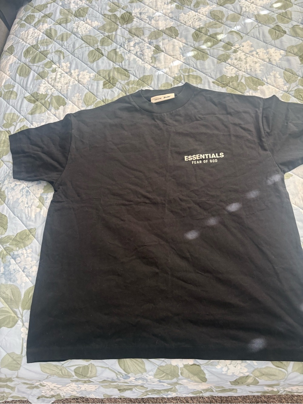 Essentials Fear of God Black Short Sleeve Logo Tee